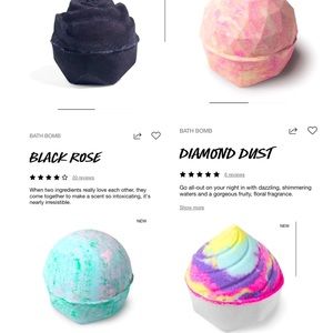 NEW Lush Cosmetics Bath Bombs x4 + Limited Edition Pink Square Tin